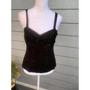Blacky Dress Size Medium Bustier Corset Style Top‎ with Straps Black